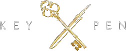 The Key Pen mark: a gold key crossed with a gold fountain pen, with KEY and PEN set either side.